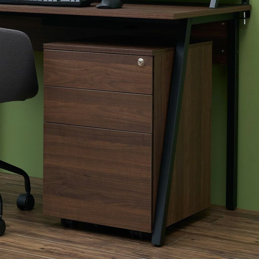 幅140cm デスク 浅奥行 北欧パイン材 無垢 木製 天然木 引出し付き