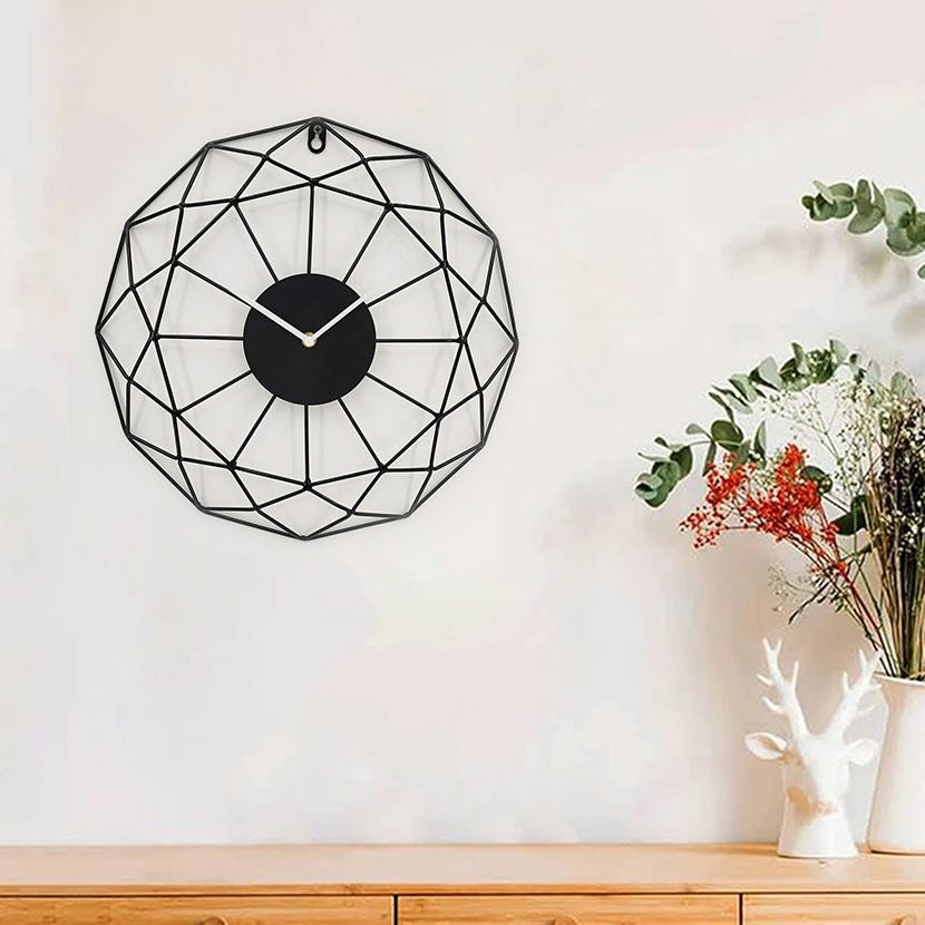 幅40cm 壁掛け時計 アナログ ポリゴンアート 幾何学 インテリア