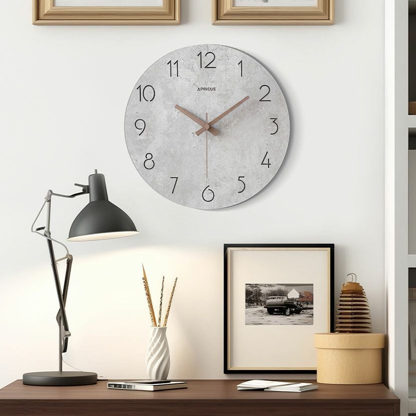 幅30cm 壁掛け時計 アナログ ロックストーン コンクリート調