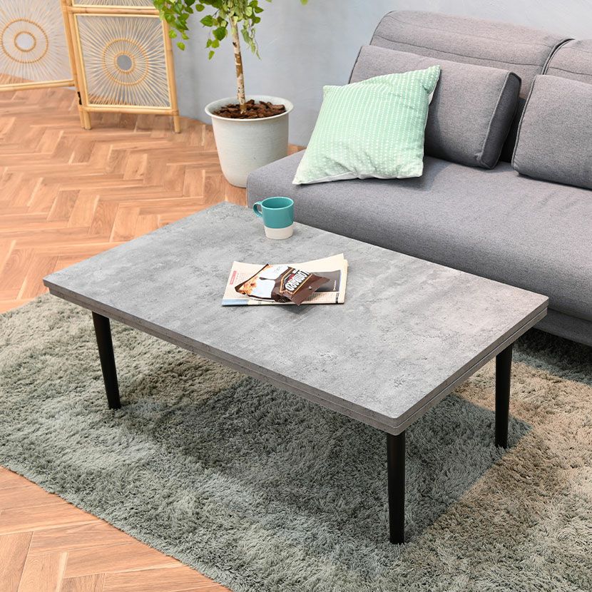 幅105cm 家具調 こたつテーブル 長方形 石英管ヒーター コンクリート調