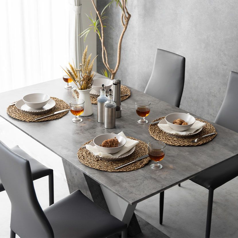 幅200cm ダイニングテーブル 石目調 コンクリート調 大理石調 テーブル