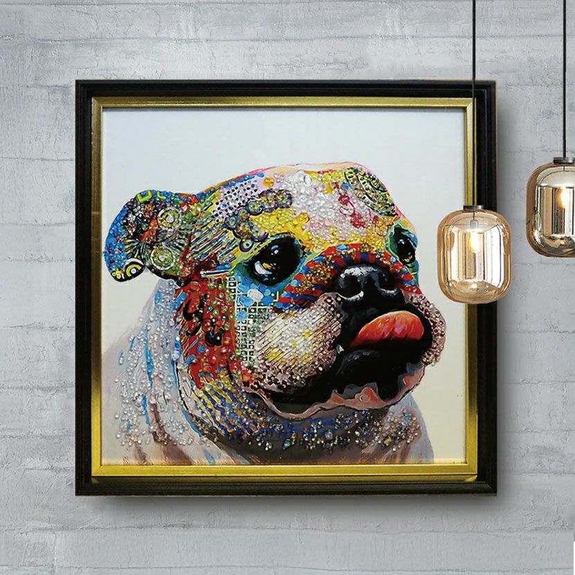 幅80cm クリスタルアート インテリア雑貨 スプラッシュタイガー 虎