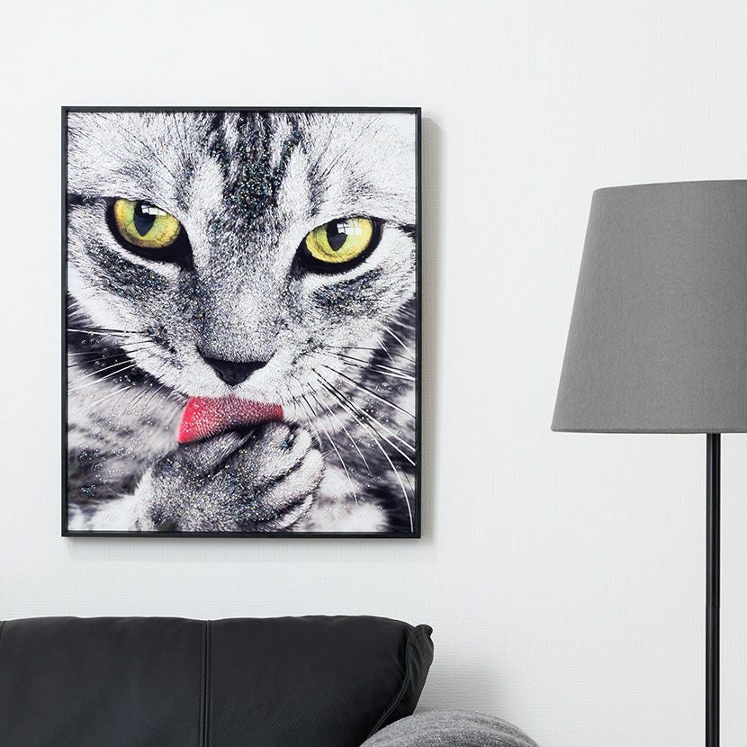 幅80cm クリスタルアート インテリア雑貨 スプラッシュタイガー 虎