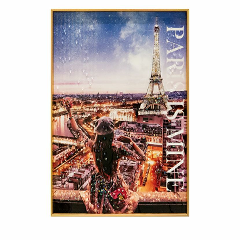 幅64cm クリスタルアート インテリア雑貨 ジョーマローン 花 車 アート