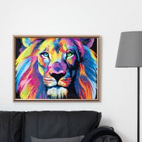 幅86cm クリスタルアート インテリア雑貨 ライオン 動物 アートパネル 壁掛けアート フレーム付き 壁飾り おしゃれ キラキラ カラフル リビング 玄関 完成品｜¥19,900の動画