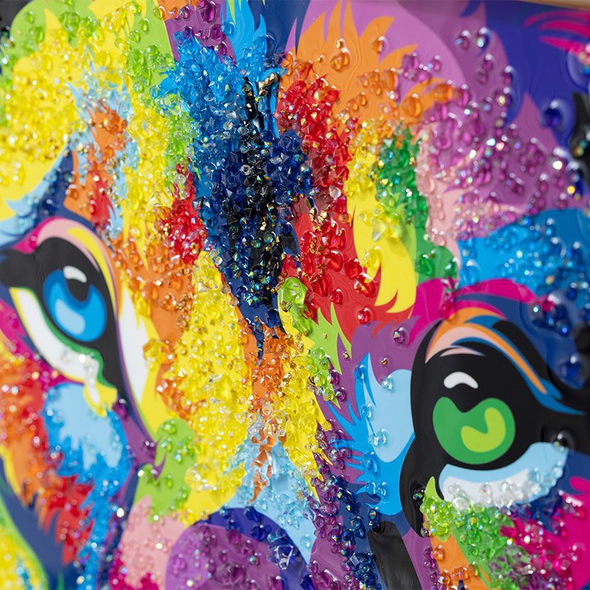 幅86cm クリスタルアート インテリア雑貨 ライオン 動物 アートパネル