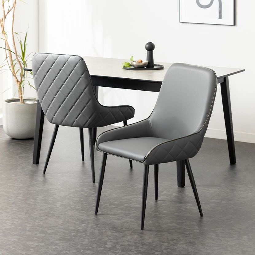 2脚セット】ダイニングチェア MARYU 合皮 PVCレザー キルティング