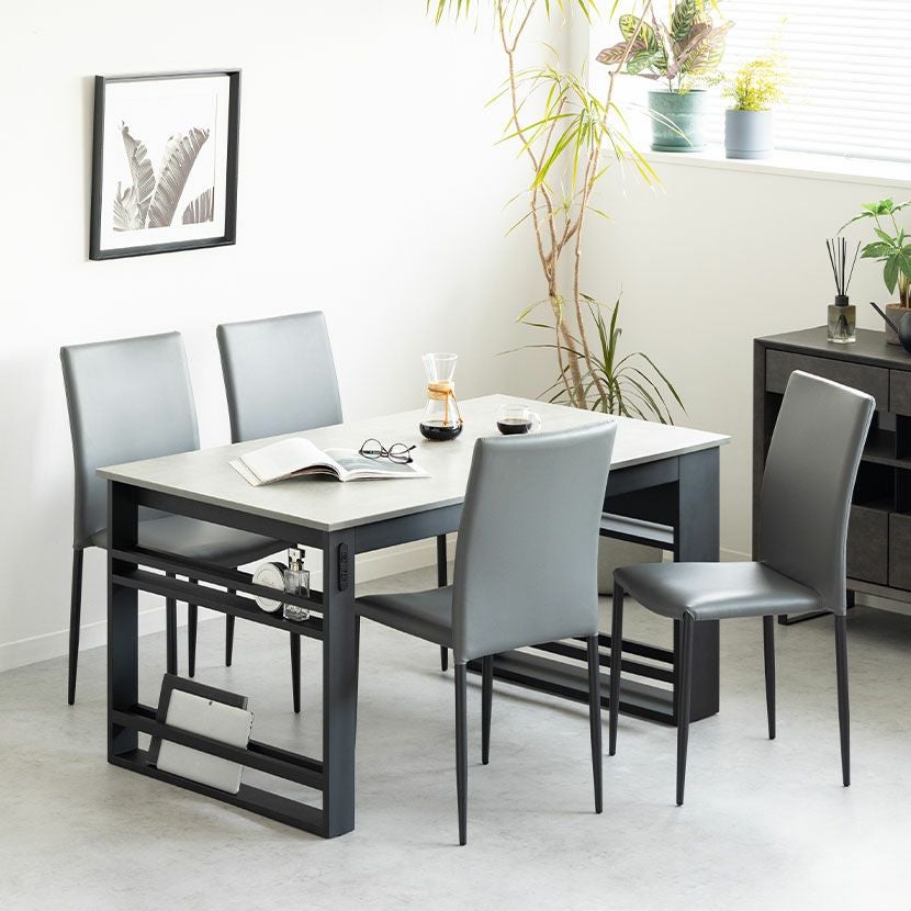 設置無料】4人用 ダイニングテーブルセット 5点 FLGA コンセント付き