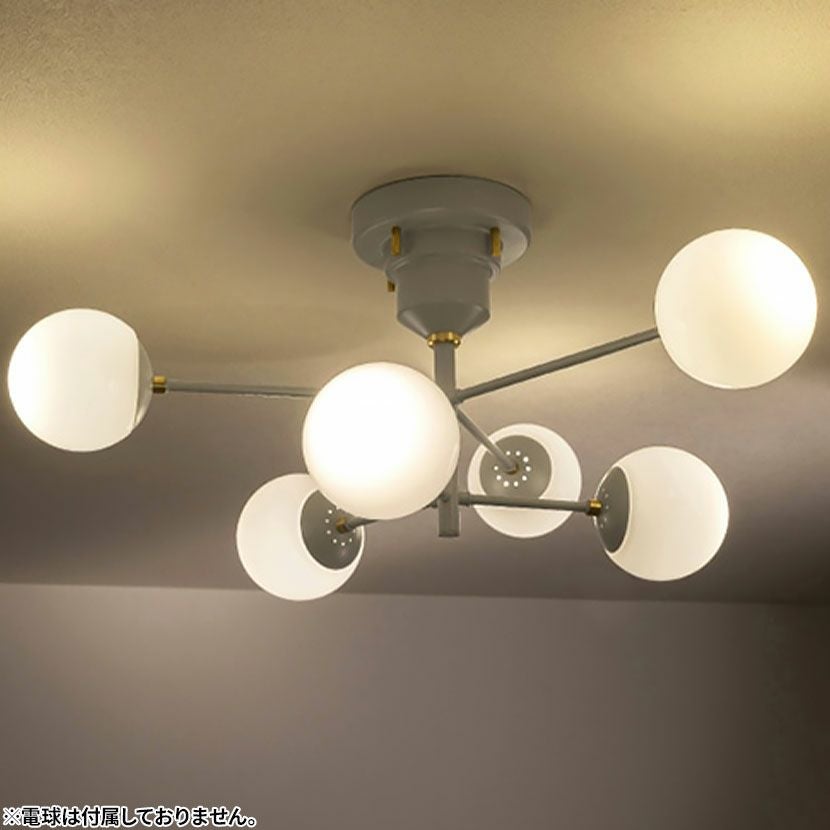 本体】6灯 シーリングライト ポウタラ ガラス 照明 LED専用 インテリア