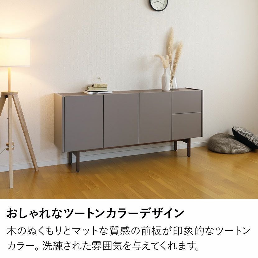 設置無料】幅160cm サイドボード ヌーボ リビング収納 開き扉 収納