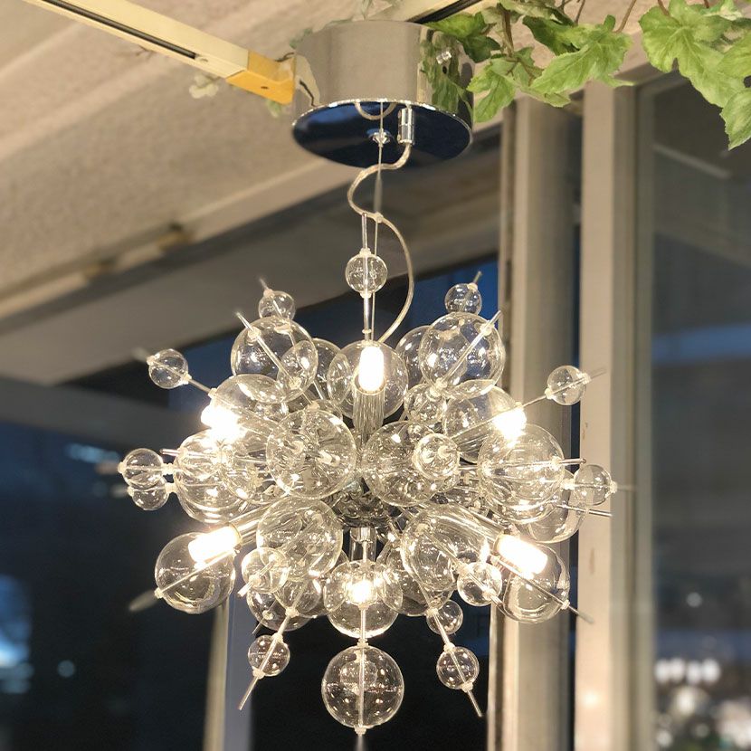 LED電球付き】6灯 ペンダントランプ バブル シャンデリア ライト 吊り