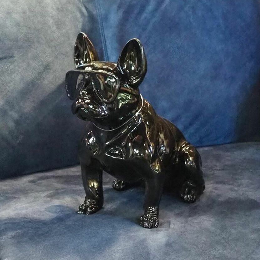 幅20cm フレンチブルドッグ オブジェ メタルカラー インテリア小物