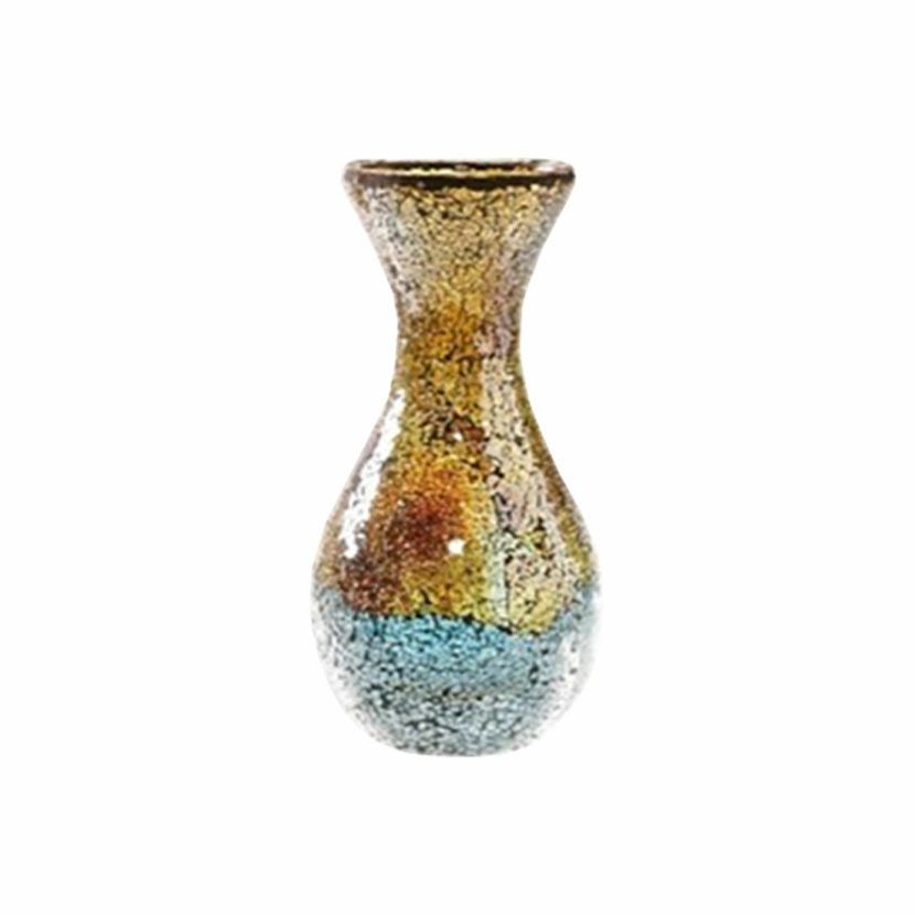 幅17.5cm フラワーベース M モザイクガラス 花器 一輪挿し 花入れ
