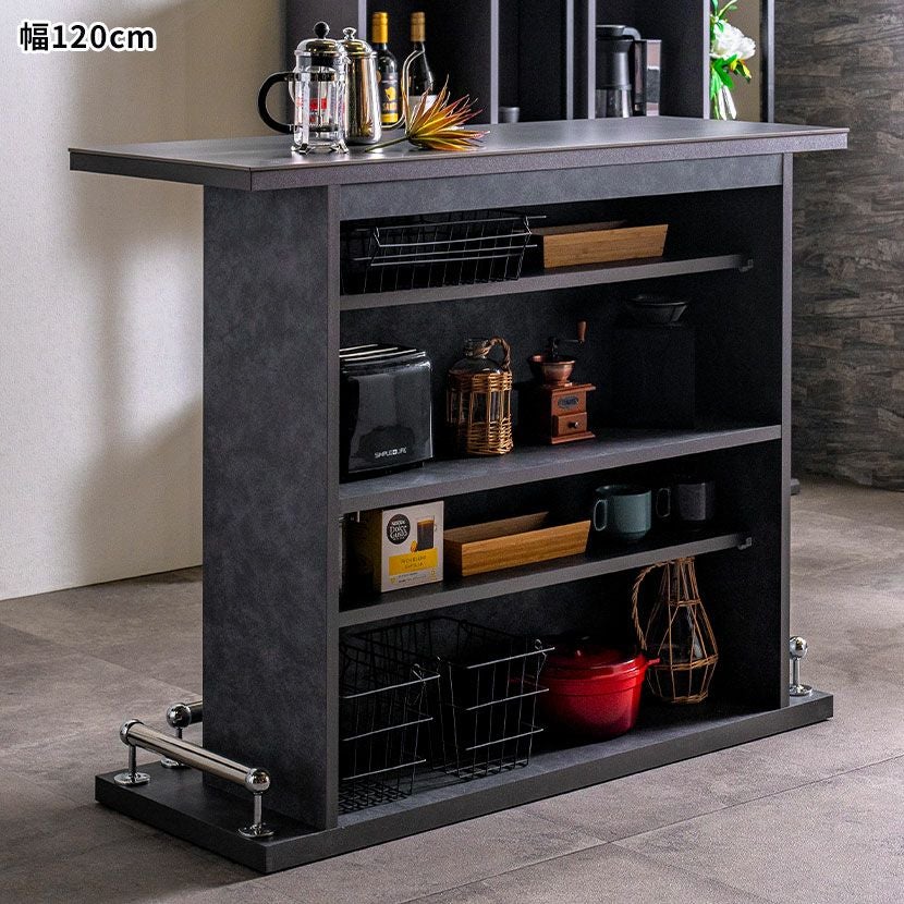 設置無料】カウンターテーブルセット 2点 セラミック天板 日本製 収納