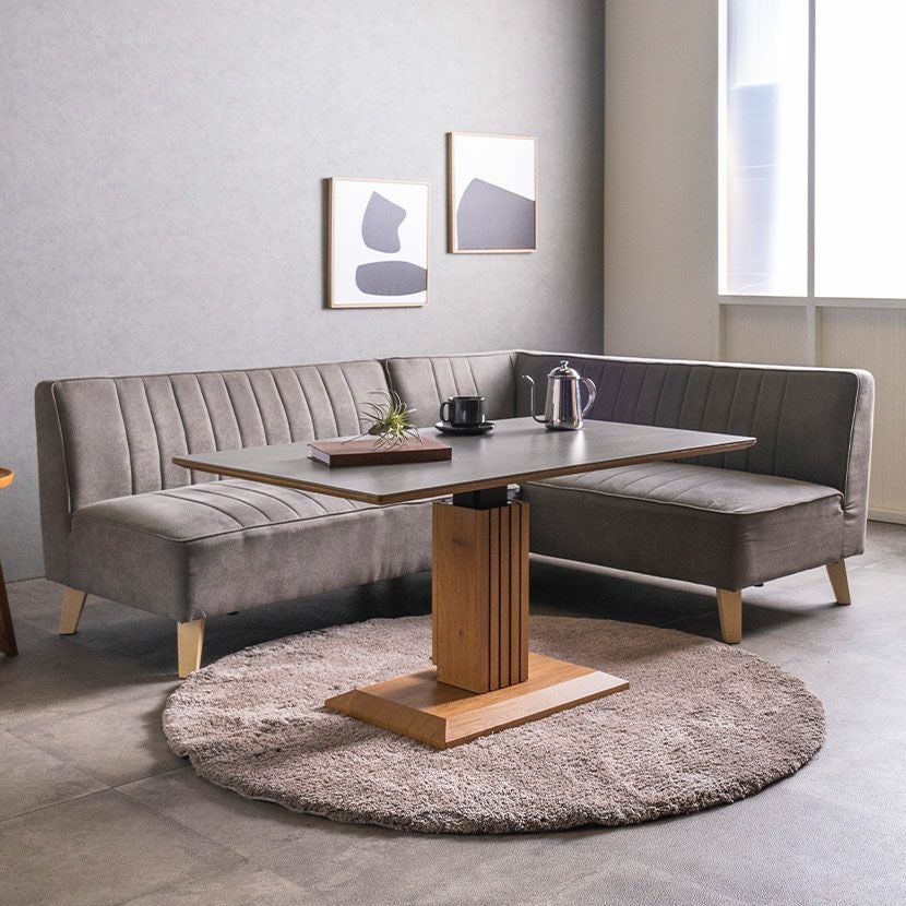 設置無料】幅120cm 昇降式 テーブル セラミック天板 大理石調 木目 高