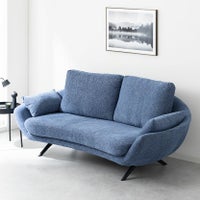 【設置無料】幅200cm 3人掛け ソファ アレッサ 布張り ソファー ファブリック リビングソファ おしゃれ 北欧 モダン ブルー ネイビー グレー アイボリー ルンバブル｜¥113,637の動画