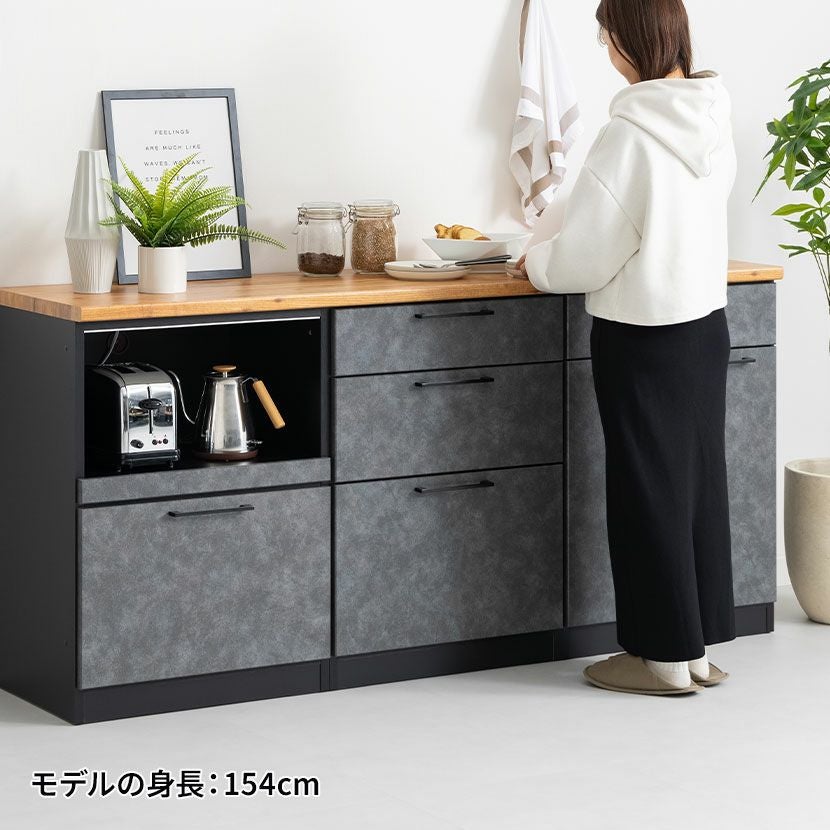 設置無料】幅180cm キッチンカウンター AURA 日本製 メラミン天板 開き