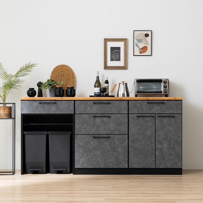 設置無料】幅180cm キッチンカウンター AURA 日本製 メラミン天板