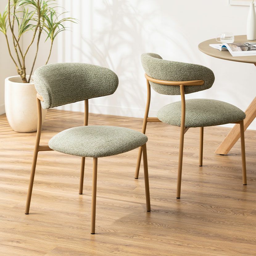 2脚セット】ダイニングチェア ファブリック LENAS 布張り 肘なし 北欧