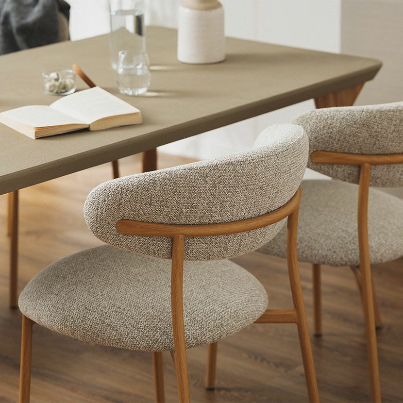 設置無料】4人用 ダイニングテーブルセット 5点 LENAS ファブリック