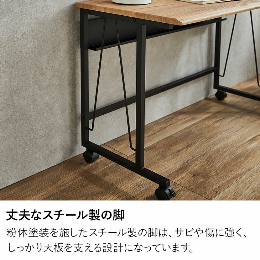 幅90cm パソコンデスク 収納 コンパクト 天板 木目調 デスク