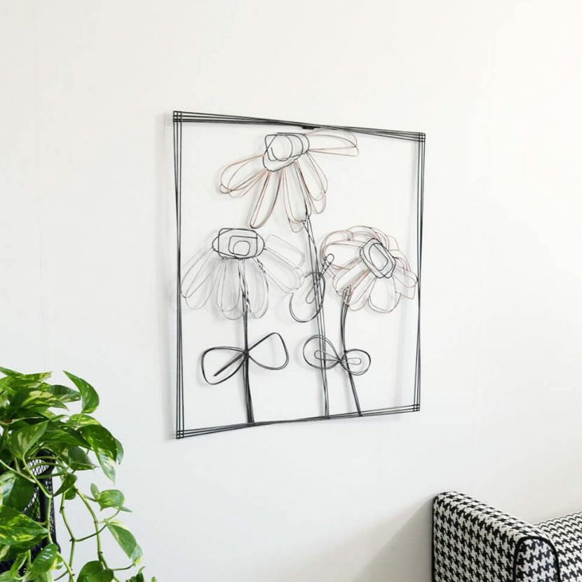 幅30.5cm ウォールアート インテリア雑貨 アイアン 壁飾り 花瓶A