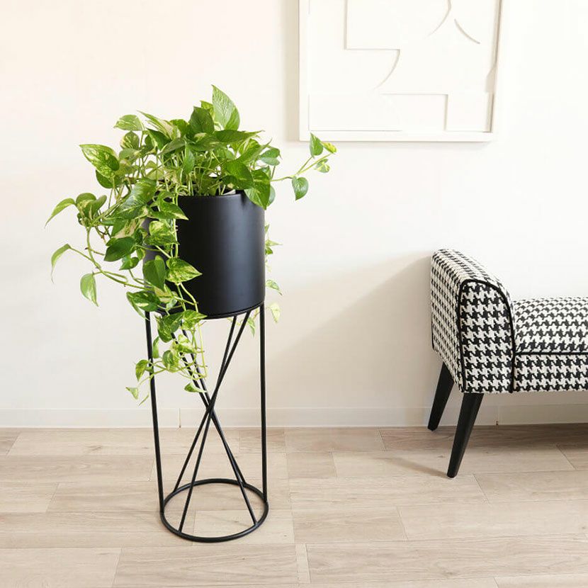 幅25cm アイアン スタンドプランターL インテリア雑貨 鉢カバー モダン