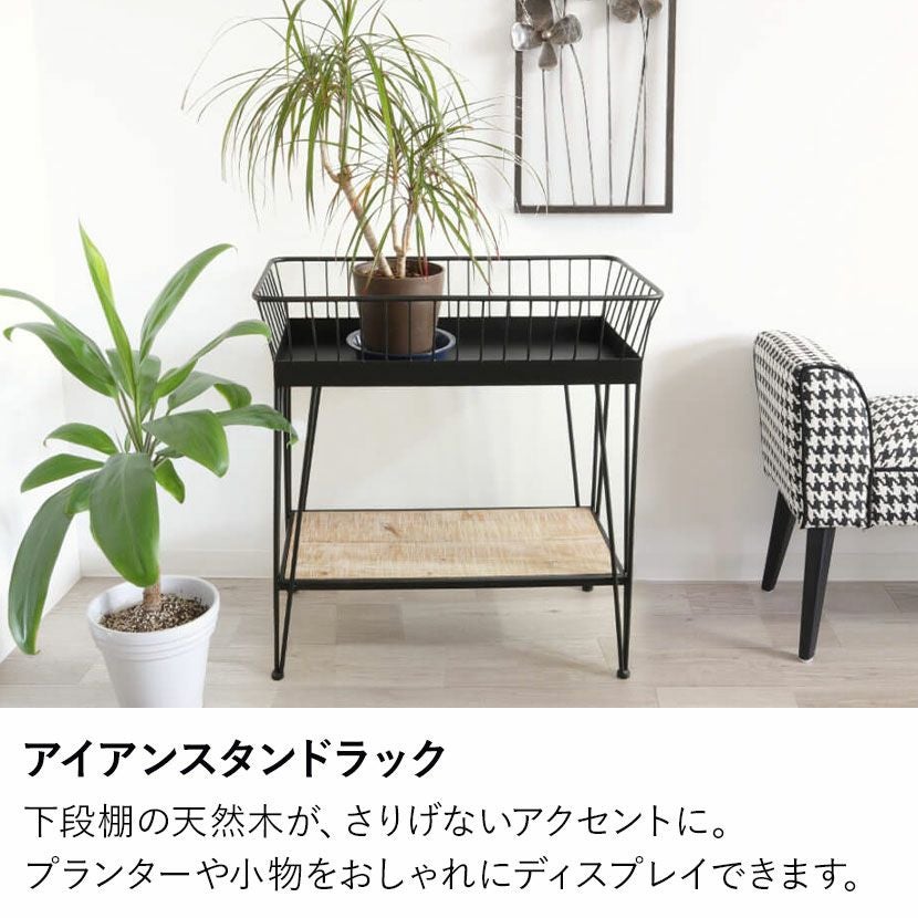 幅61.5cm スタンドラック 花台 インテリア雑貨 フリーラック アイアン