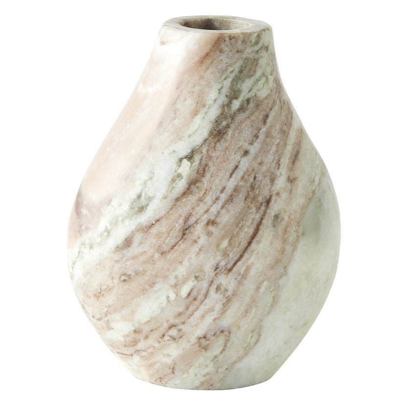 幅7cm フラワーベース 大理石 花瓶 マーブルベース フラット 一輪挿し