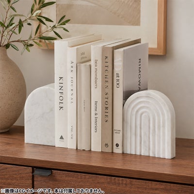 2個セット】幅12cm ブックエンドマーブル Bookends 大理石 ブック