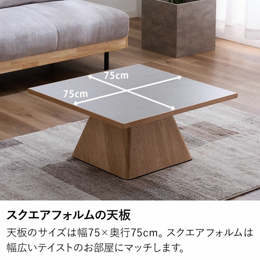 幅75cm 正方形 センターテーブル ラグナー メラミン 天然木 木製