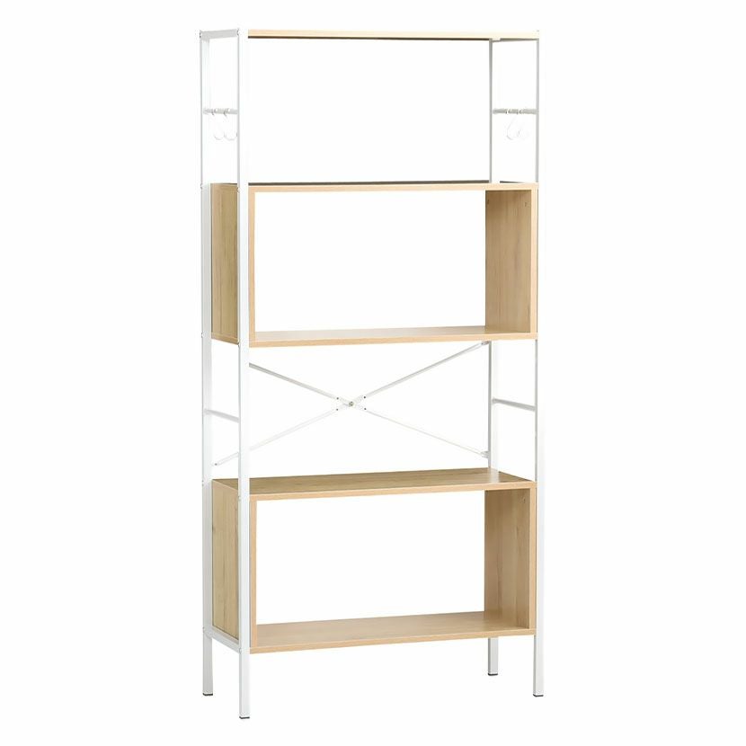 幅74cm オープンラック 収納 棚 メラミン スチール脚 本棚 シェルフ