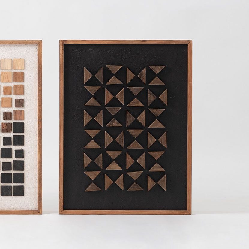 幅62cm アートボード C 天然木 立体 アートパネル 木製 フレーム