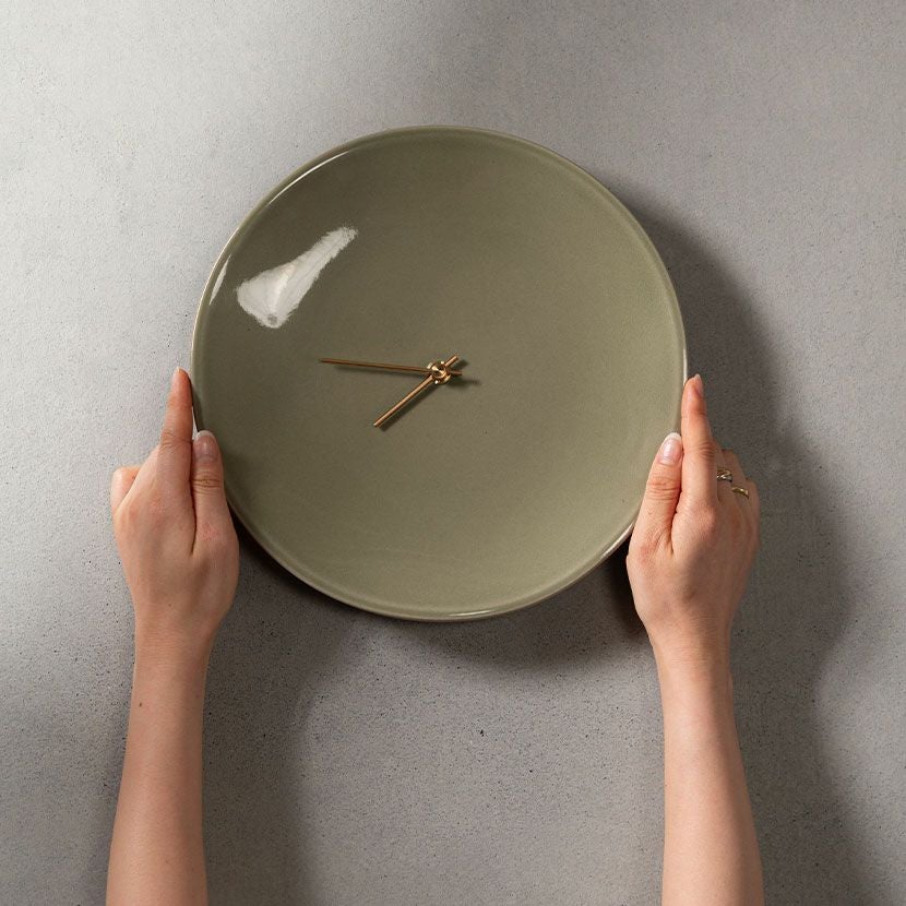 幅25.5cm 時計 日本製 陶器 壁掛け時計 アナログ 静音 掛け時計 丸型