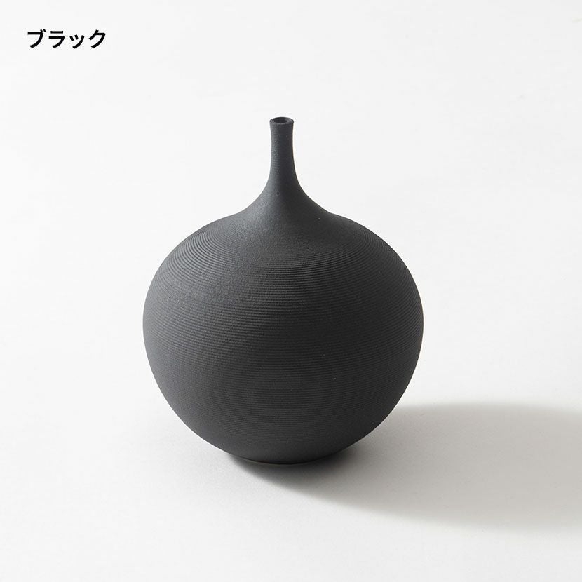 幅14cm フラワーベース 丸型 花瓶 陶器 花入れ オブジェ 一輪挿し