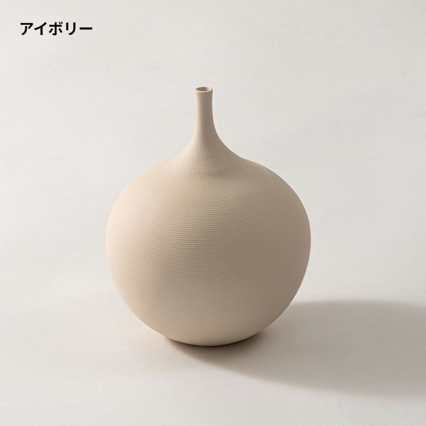 幅14cm フラワーベース 丸型 花瓶 陶器 花入れ オブジェ 一輪挿し