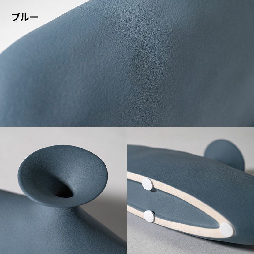 幅22cm フラワーベース 花瓶 陶器 花入れ オブジェ 一輪挿し 花びん