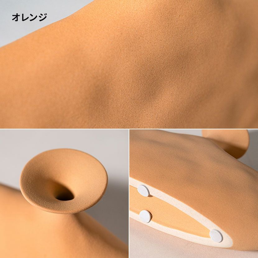 幅22cm フラワーベース 花瓶 陶器 花入れ オブジェ 一輪挿し 花びん