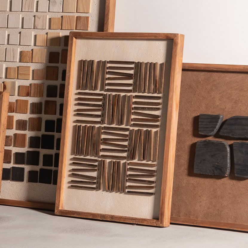 幅42cm アートボード 天然木 立体 アートパネル 木製 フレーム 壁掛け