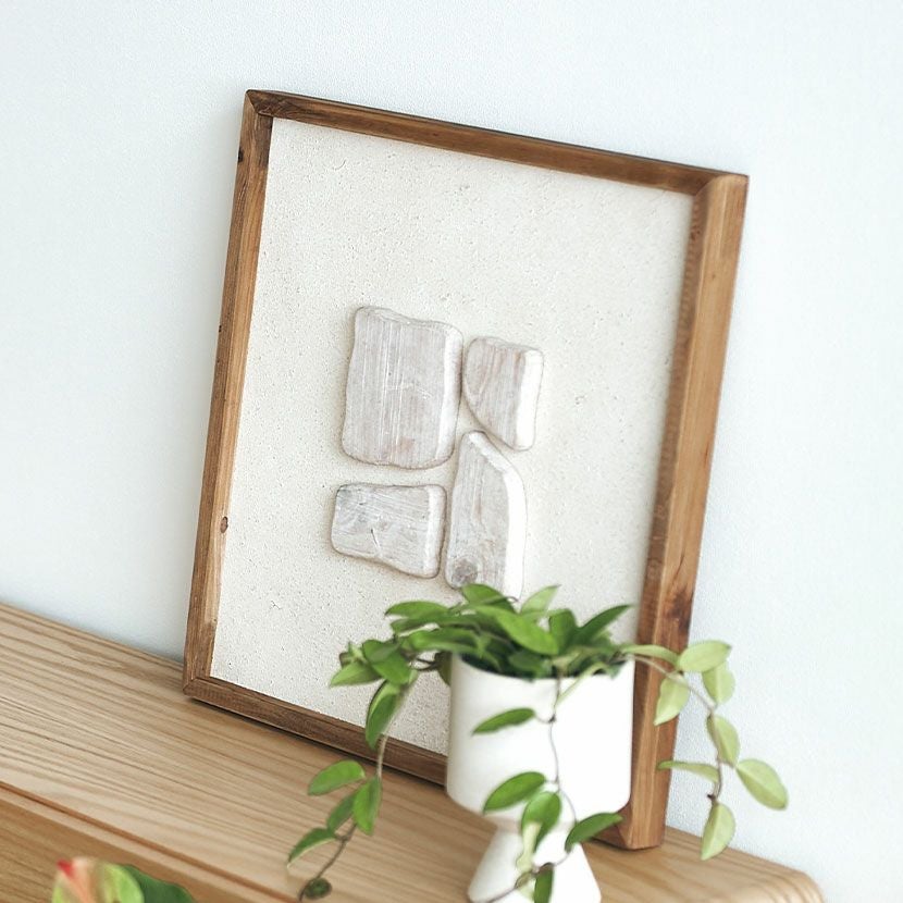 幅52cm アートボード 天然木 立体 アートパネル 木製 フレーム 壁掛け