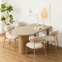 【設置無料】4人用 ダイニングテーブルセット 変形 5点 LENAS モルタル風 コンクリート調 半円テーブル 北欧モダン ダイニングチェア おしゃれ (幅160cm 食卓テーブル×1 食卓椅子×4)｜¥136,273の動画