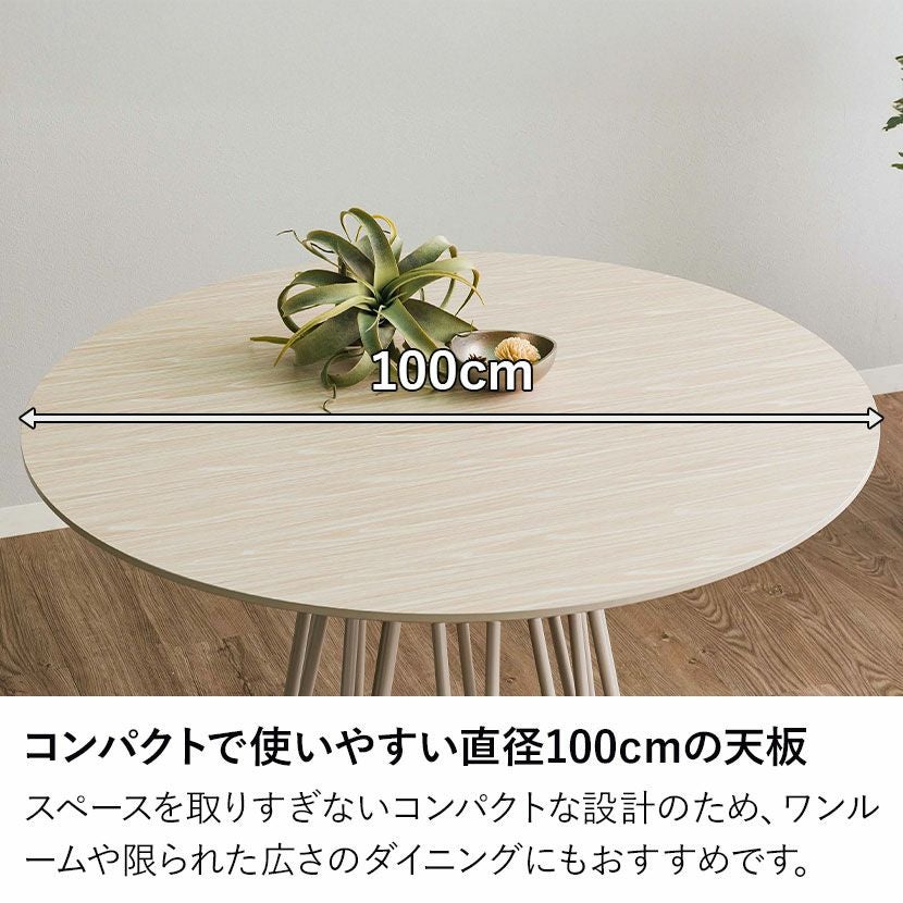 幅100cm 円形 ダイニングテーブル 4人用 丸 食卓テーブル ラウンド