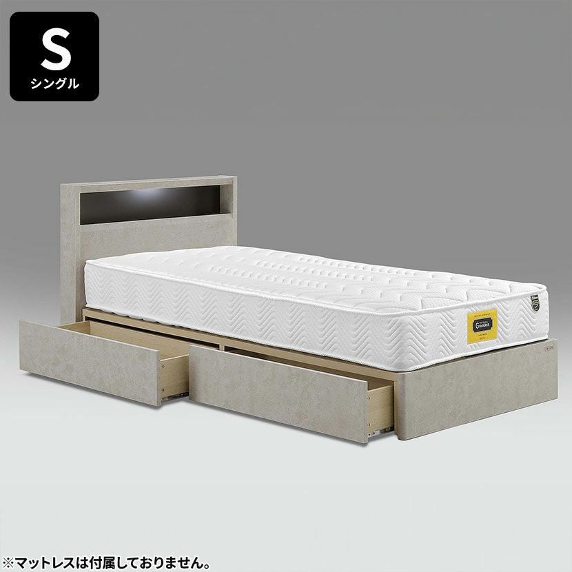 シングル ベッドフレーム カレット LED 照明付き ベッド コンセント
