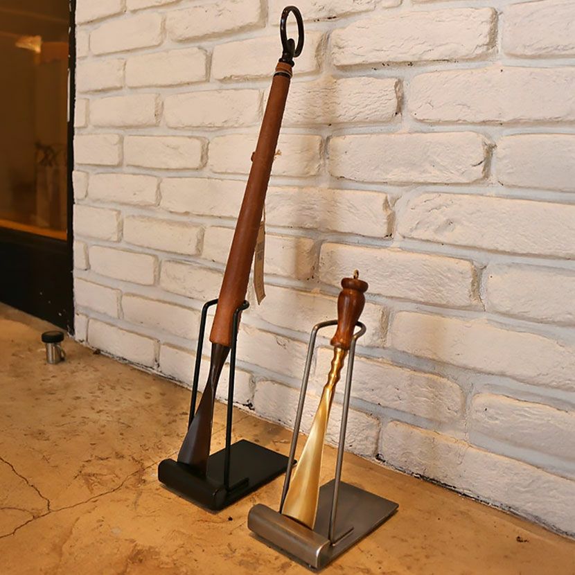 長さ25cm 靴べら 真鍮 シューホーン 木製ハンドル 靴ベラ インテリア