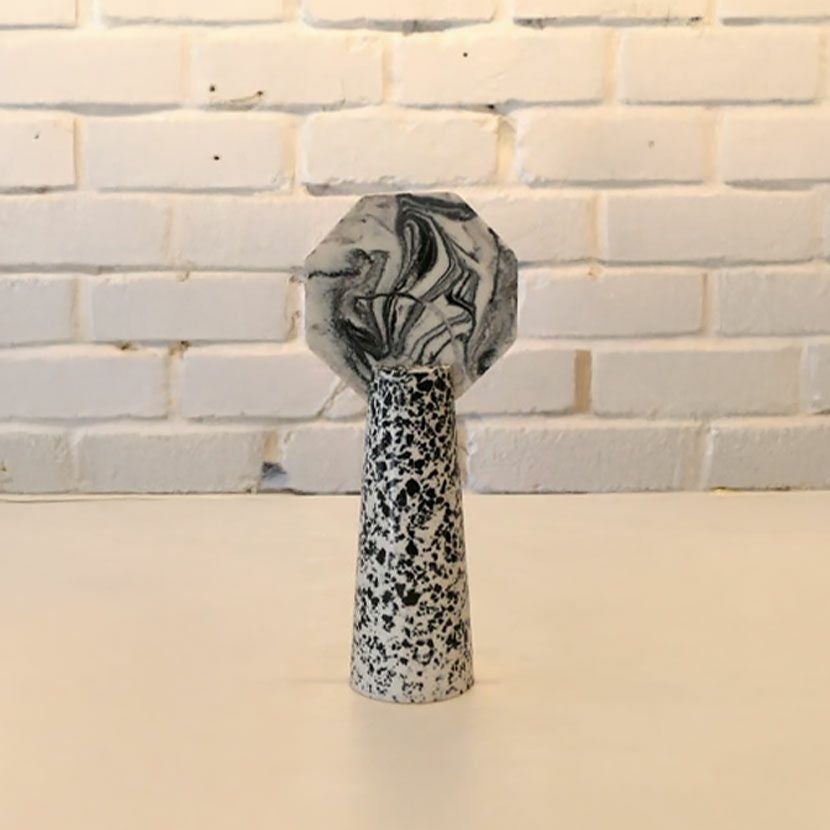 幅8cm オブジェ 八角形 レジン インテリア 雑貨 置物 ディスプレイ