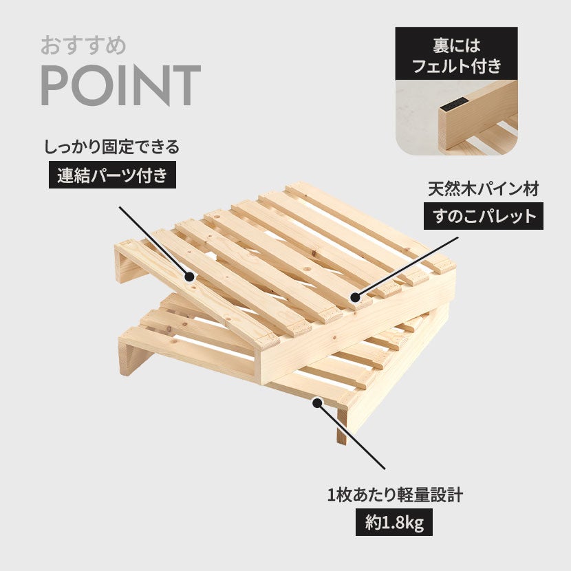 オプション〕幅50cm シングル ダブル パレットベッド専用 追加床板 2枚