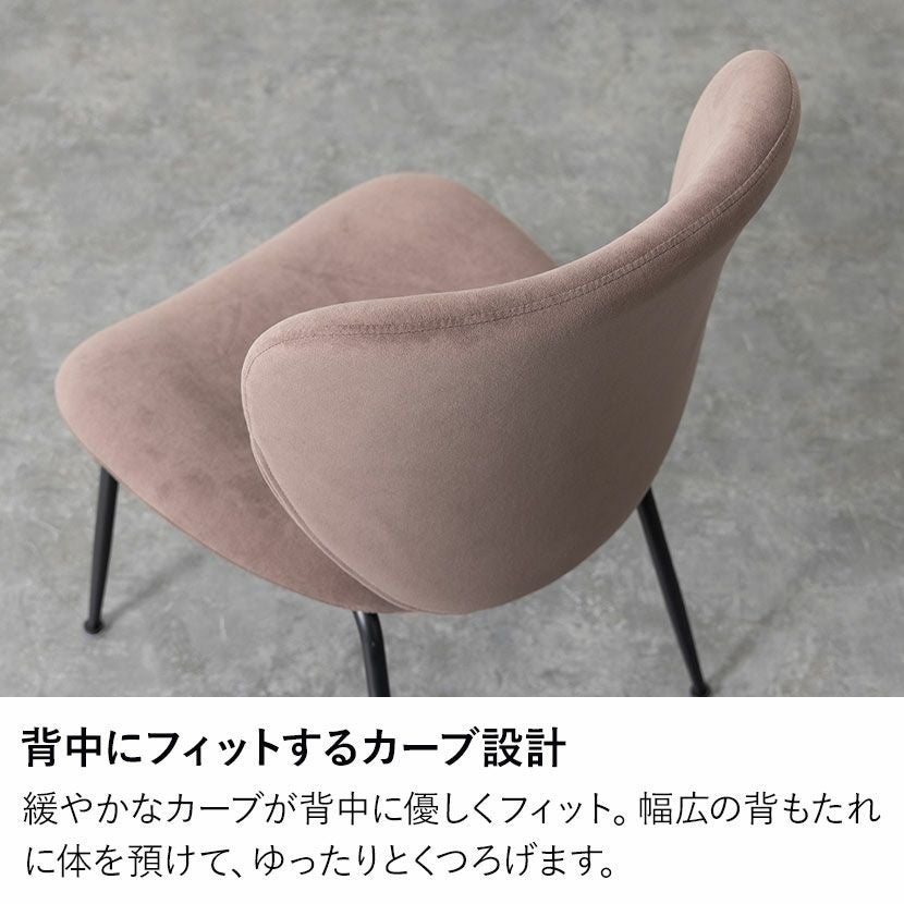 2脚セット】ダイニングチェア ファブリック STONEA 布張り スチール脚