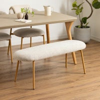 幅120cm 2人掛け ダイニングベンチ ファブリック LENAS スチール脚 リビングベンチ 北欧モダン ベンチチェア 食卓ベンチ 長椅子 ベンチ おしゃれ グレー グリーン 緑｜¥18,000の動画