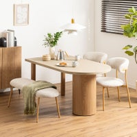 【設置無料】4人用 ダイニングテーブルセット 4点 LENAS 変形 モルタル風 コンクリート調 半円テーブル 北欧モダン ダイニングチェア ダイニングベンチ おしゃれ (幅160cm 食卓テーブル×1 食卓椅子×2 ベンチ×1)｜¥109,000の動画