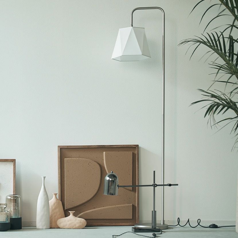 LED電球付き】フロアスタンド フロアライト クロームメッキ スチール